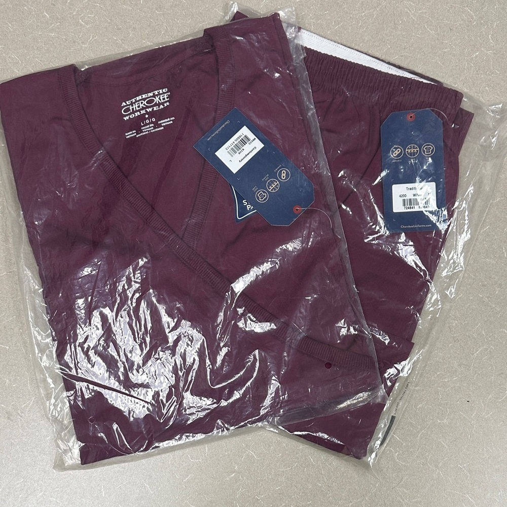 Cherokee Burgundy Scrub Set